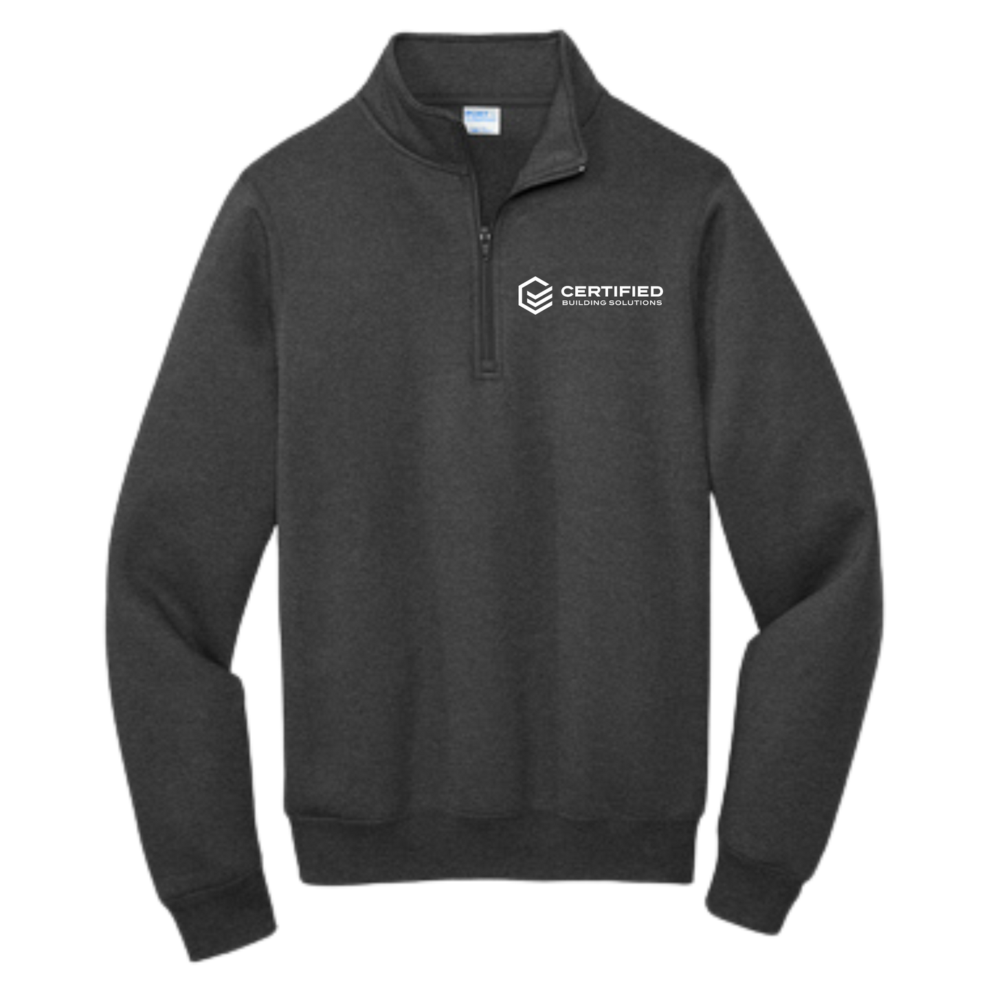 CBS Fleece 1/4 Zip Pullover (PC78Q) Embroidered Green/white logo front only