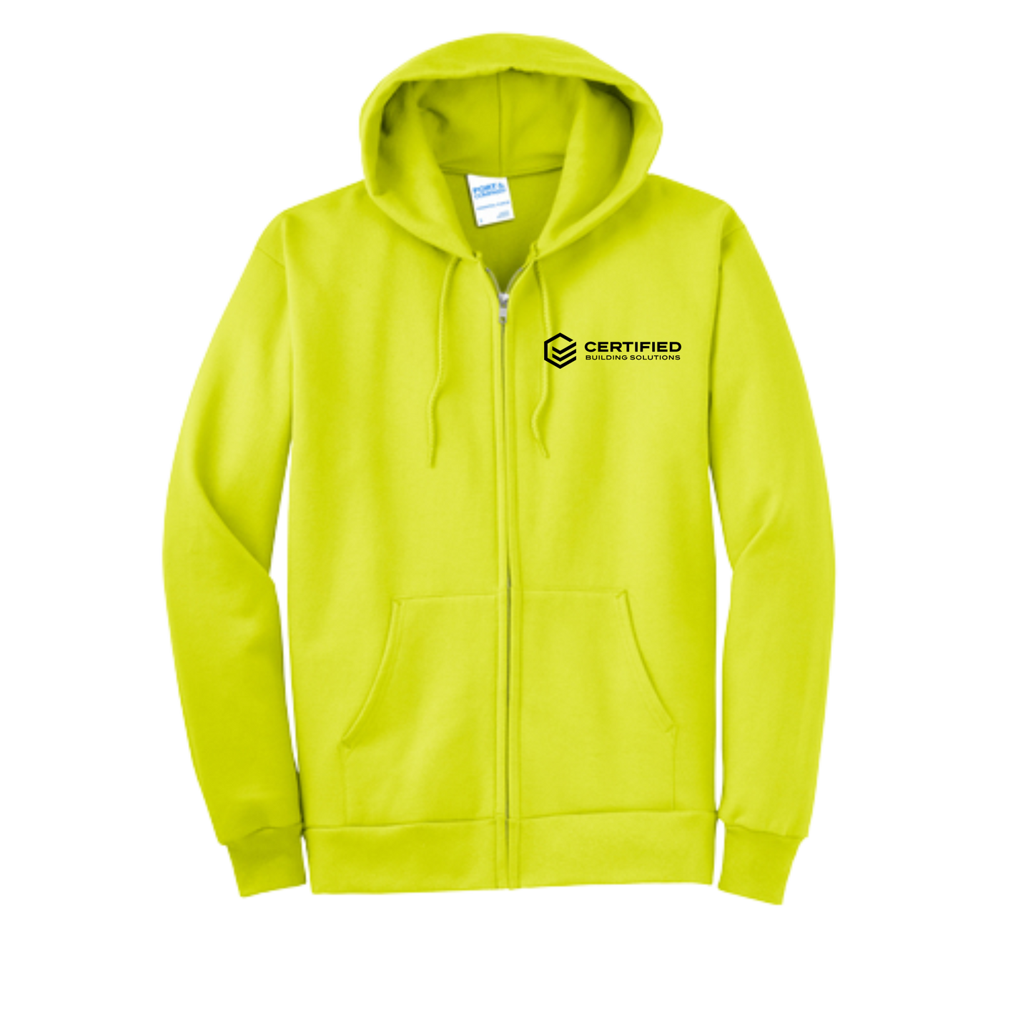 CBS Full-zip Hooded Sweatshirt with back logo (PC90ZH)