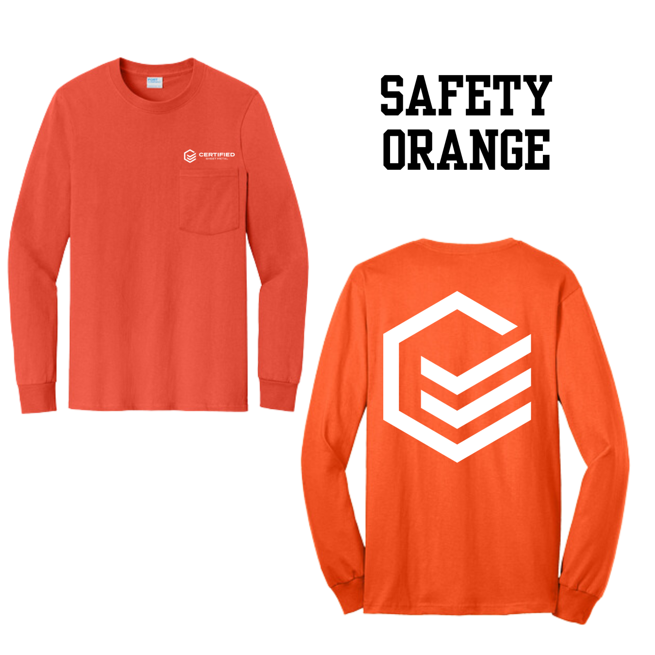 CSM Long Sleeve Pocket Tee (PC61lsp) with back logo