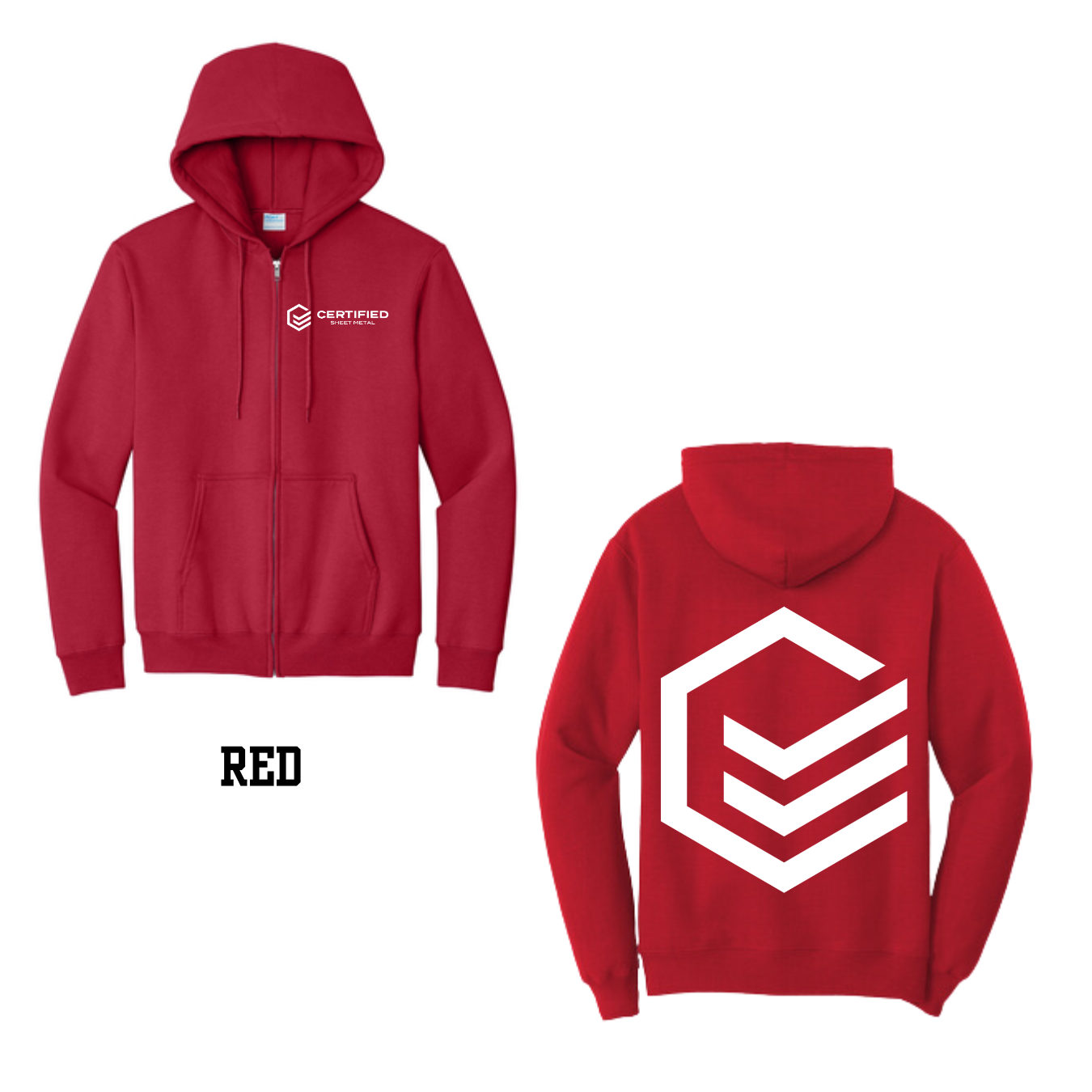CBS Full-zip Hooded Sweatshirt with back logo (PC90ZH)