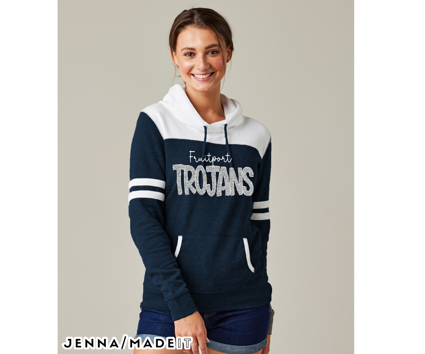 Glitter Trojans Varsity Fleece Hoodie