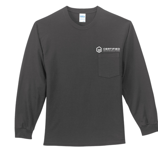 CBS Long Sleeve Pocket Tee (PC61LSP) With back logo